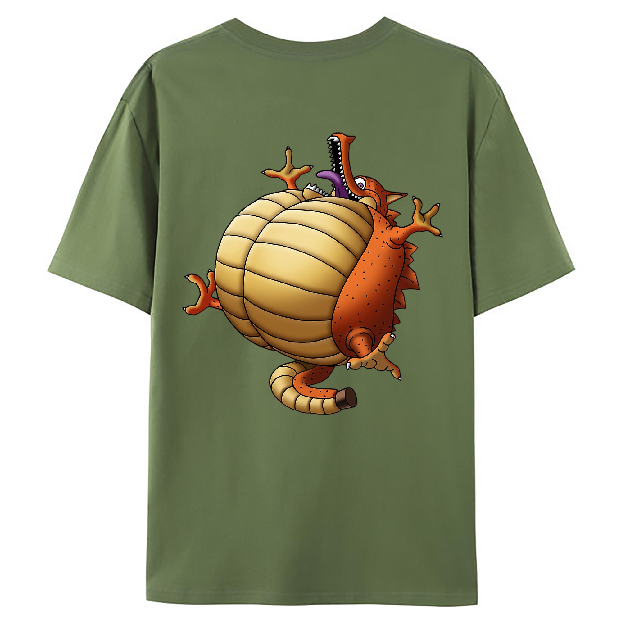 （画像用） ドラゴンクエスト Doragon Kuesuto Dragon Quest 綿100％ メンズ半袖Tシャツ（バックプリント） 通気性